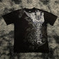 imited Stock Men's Harvester Skull T-Shirt Gothic Wings Cross Print  Vintage Streetwear Soft Breathable FabricL