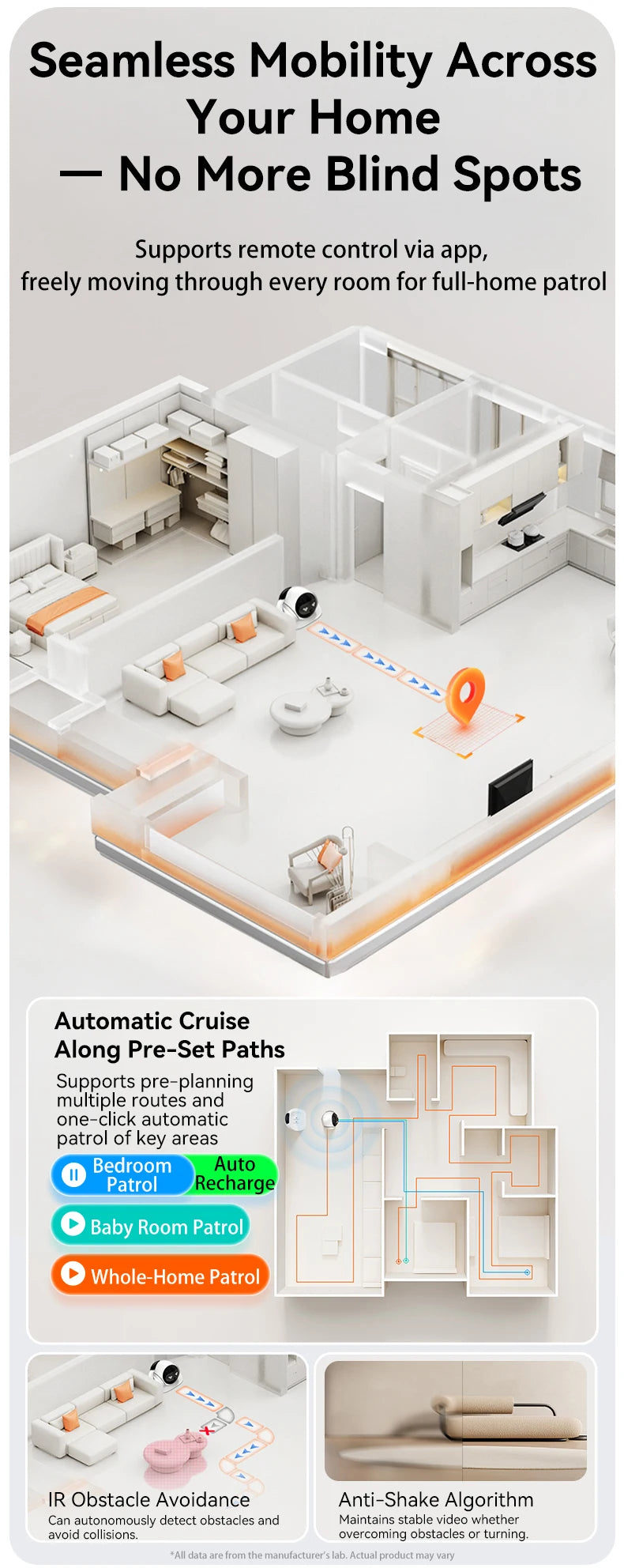 AIOOK Smart Robot Camera 5G WiFi HD 2K Camera Pet Tracking Laser Indicator TUYA Pet Camera Auto Charging Auto Obstacle Avoidance