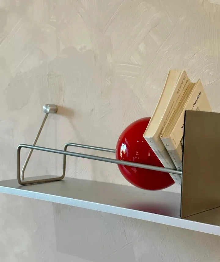Modern Gravity Ball Book Holder – Bauhaus Mid-Century Desktop Organizer, Chic Magazine & Newspaper Rack, Stylish Office Desk