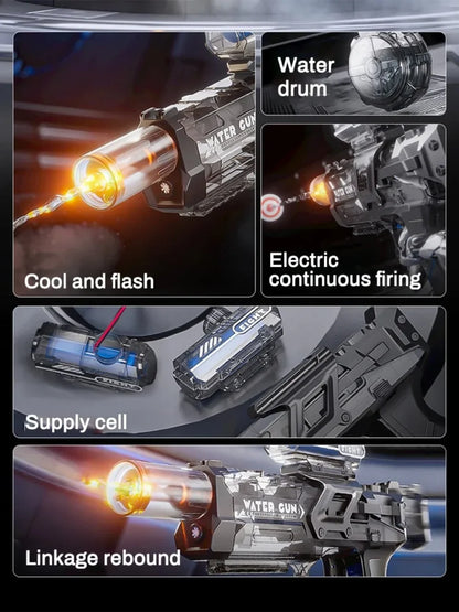 Lighting Electric Water Gun Continuous Water Spraying High-pressure Powerful Water Gun Children's Outdoor Game Toy Festival Gift