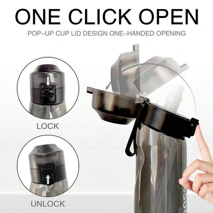 Motion Water Bottle with 1or7 Flavour Pods 650ML large capacity Sports Water Up Bottle Starter up Set New Fruit Fragrance