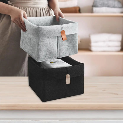 1-5PCS Desktop Organizer Basket Felt Storage Bin for Snacks and Sundries Home Office Desk Tidy Declutter Storage Box