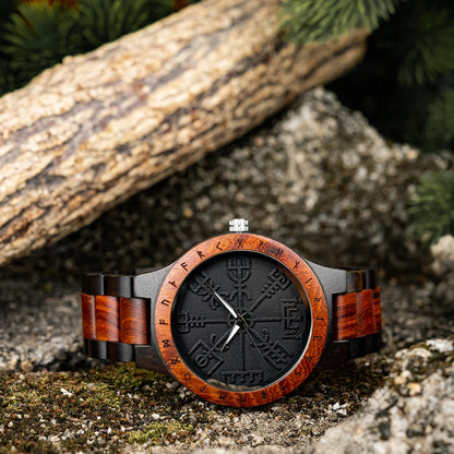 BOBO BIRD Wood Watches Relogio Masculino Watch for Men Viking Warriors Symbol Relojes Para Hombre часы мужские Logo Custom