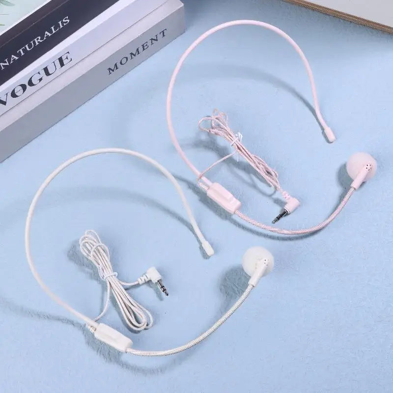 1Pc Wired 3.5mm Plug Guide Lecture Speech Headset Mic Portable Head-mounted Headset Microphone For Teaching Meeting