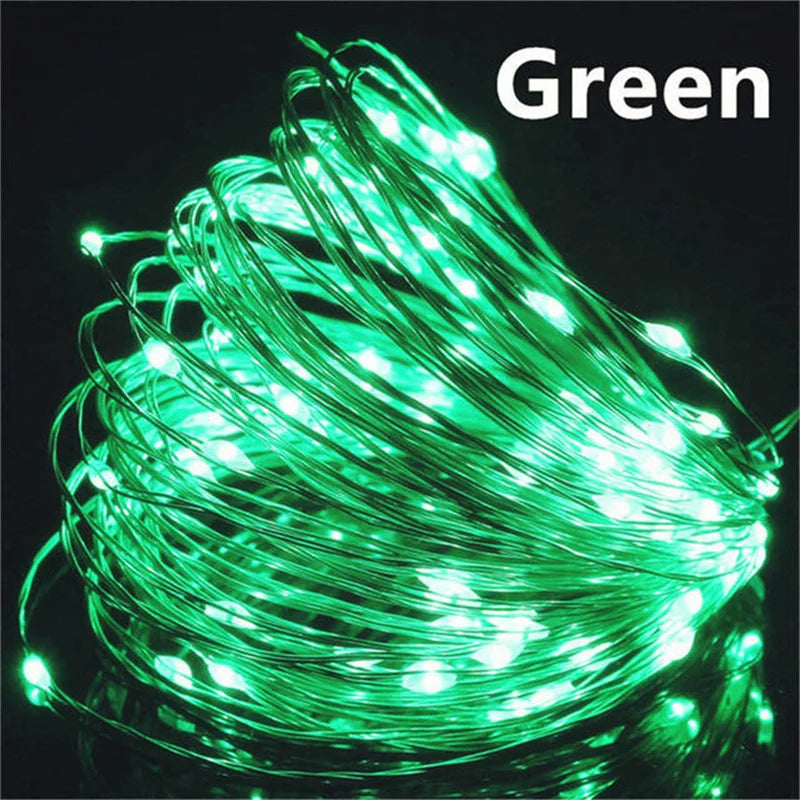 USB LED Lampki Choinkowe Drucik Miedziany Sznur 20M 200LED Świąteczne Zewnętrzne Girlandy na Choinkę Dekoracja na Wesele Przyjęcie