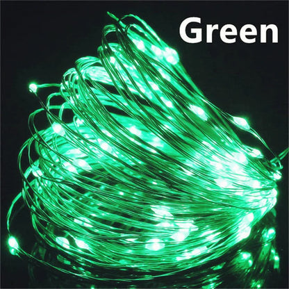 USB LED Lampki Choinkowe Drucik Miedziany Sznur 20M 200LED Świąteczne Zewnętrzne Girlandy na Choinkę Dekoracja na Wesele Przyjęcie