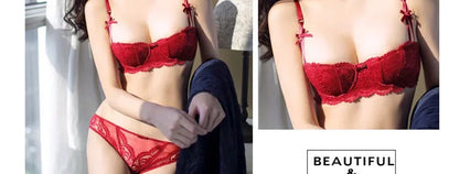 French Lace Half-Cup Bra Ultra-Thin Compact Small Bras  Kawaii Lingerie Sexy Push Up Japanese Style Minimalist Design for Women
