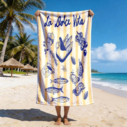 1pc Summer Vibes Beach Towel Collection: Cute & Stylish Printed Quick Dry Beach Blankets