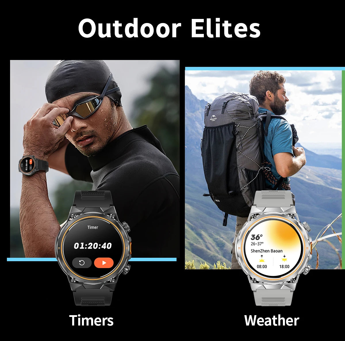 LIGE 2026 Nowy Zewnętrzny Wojskowy Zegarek Smartwatch z Baterią 400 mAh, Wodoodporność 5ATM, Latarka, Monitor Tętna, Tracker Sportowy dla Mężczyzn