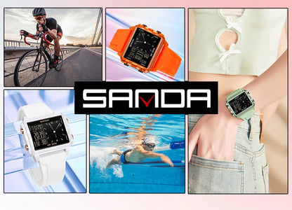 SANDA 6273 Fashion Electronic Watches for Man Luminous Calendar Waterproof Clock Outdoor Sports Casual Ladies Digital Wristwatch