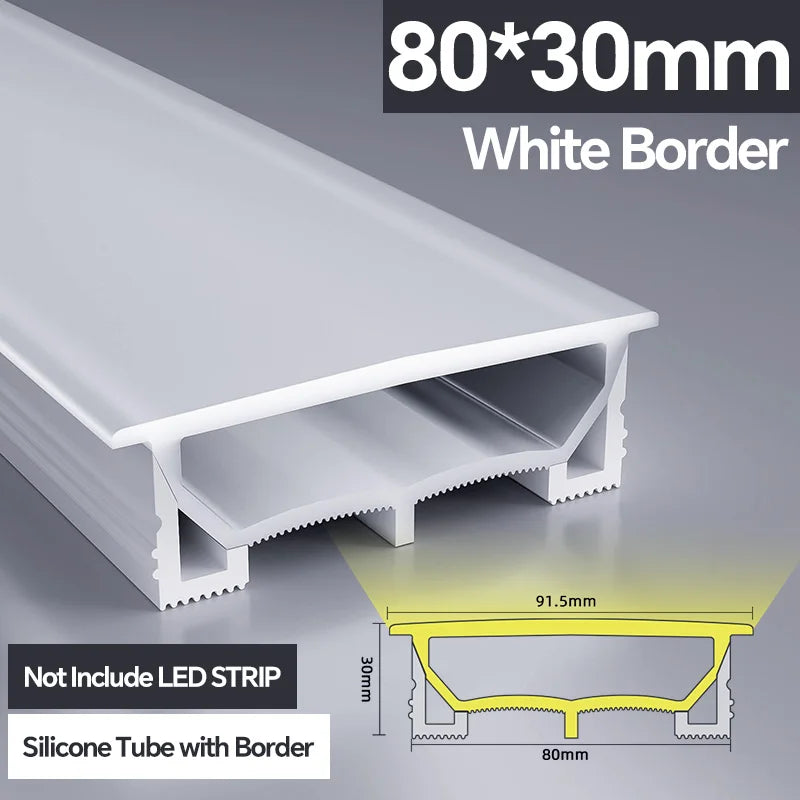 1M-10M LED Neon Rope Tube Soft Silicone Diffuser Channel Black/White Flexible Ribbon Strip Light for Recessed Channel