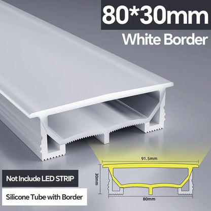 1M-10M LED Neon Rope Tube Soft Silicone Diffuser Channel Black/White Flexible Ribbon Strip Light for Recessed Channel
