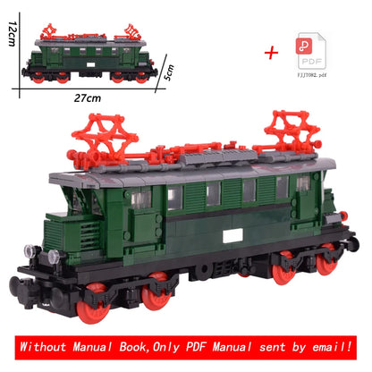 Vintage Dual Cab Train MOC Blocks, Detailed Retro Railway Locomotive, Educational DIY Toy for Train Fans, No Paper Manual