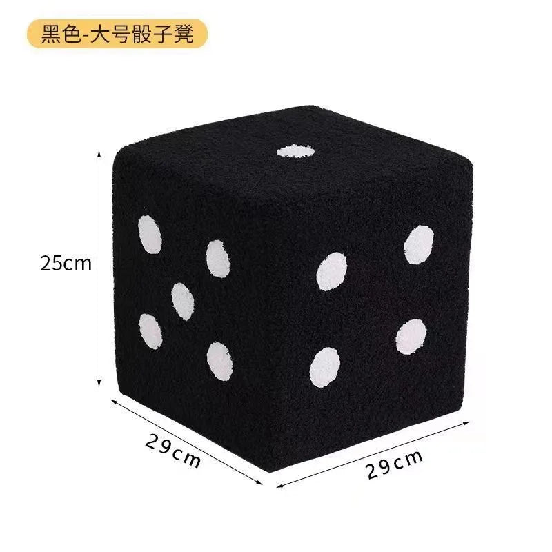 Large Cubic Imitation Lamb Wool Funny Shoes Stool Bedroom Decorative Dices Stool Living Room Mobile Furniture Home Decoration
