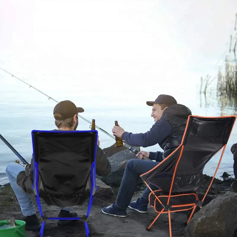 Outdoor Portable Camping Chair, Oxford Cloth Folding Lengthen Seat for Fishing BBQ Festival Picnic Beach, Ultralight Chair