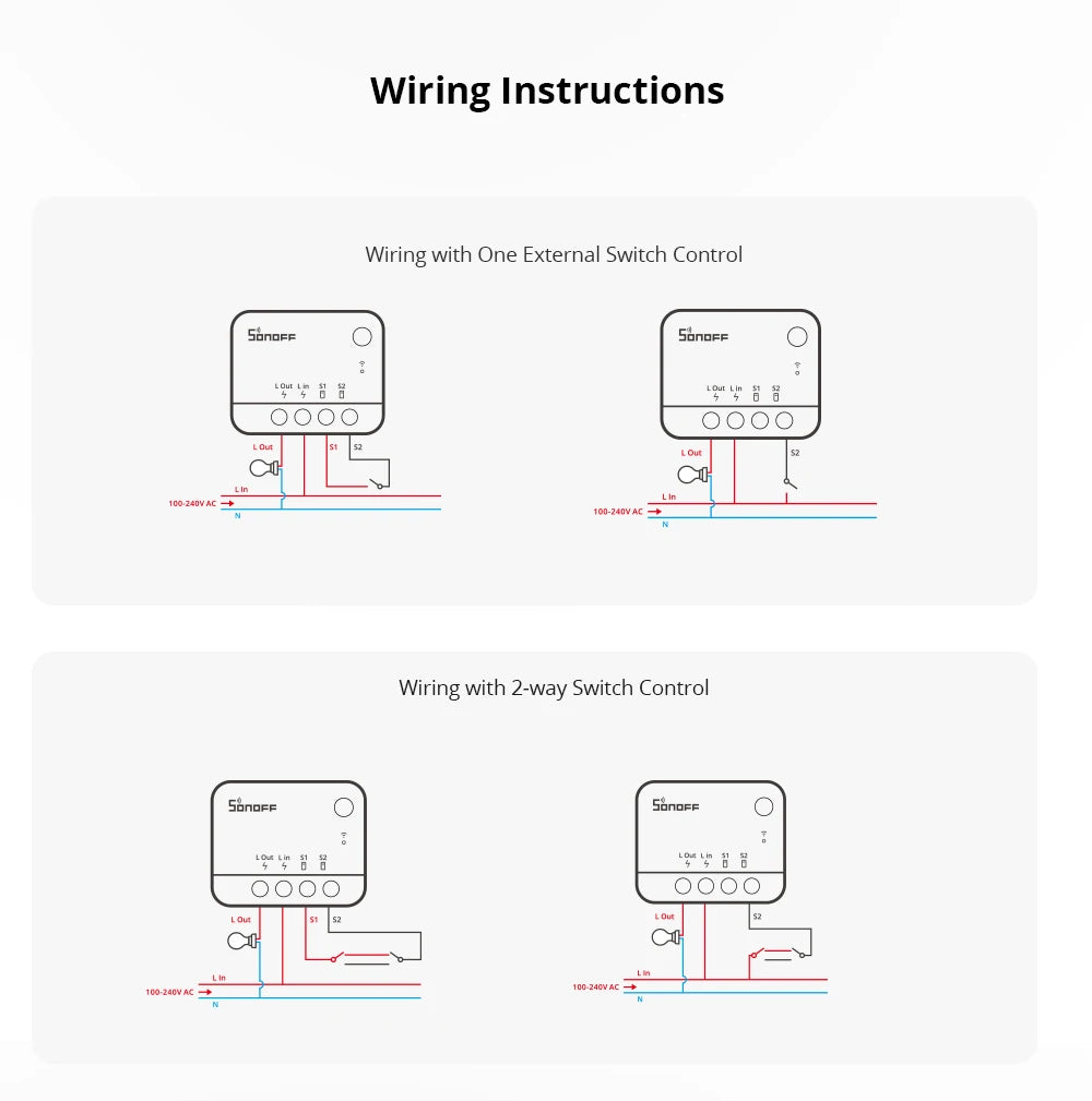SONOFF ZBMINIR2/ZbminiL2 With/no Neutral Smart Zigbee Switch Two-Way Control Work With Alexa Google Home Yandex Alice Smartthing