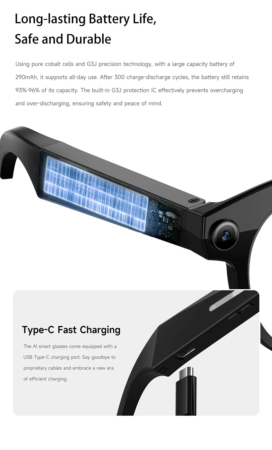 Lenovo NEW 8K 1600W HD AI Smart Glasses Camera Dual Real-time Translation Bluetooth Call Shoot Audio Video Music Play Sunglasses