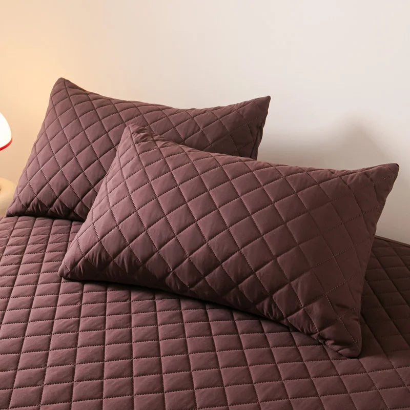 Northern Europe Double-deck Pillowcase Waterproof Anti-Mite Anti-Bacterial Quilted Cotton Pillow Case Bedroom Home Decoration