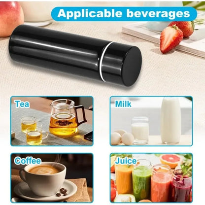 Thermos Cup Water Bottle Hot Drink Stainless Steel Small Capacity Bottle Travel Cup Portable 150ml Mini Cute Coffee Bottle Black