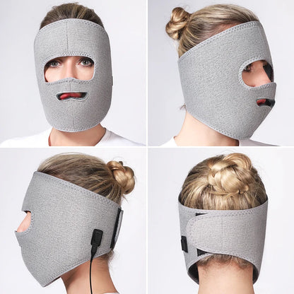 Electric Heated Facial Mask Red Light Facial Massager Relieves Facial Muscle Relaxation Hot Compress Anti-fatigue