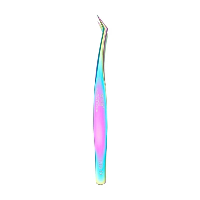 VETUS Original New MTS Series Silver Tweezers for Eyelash Extensions Stainless Steel Hyper Fine Tip Anti Static ESD Tweezers