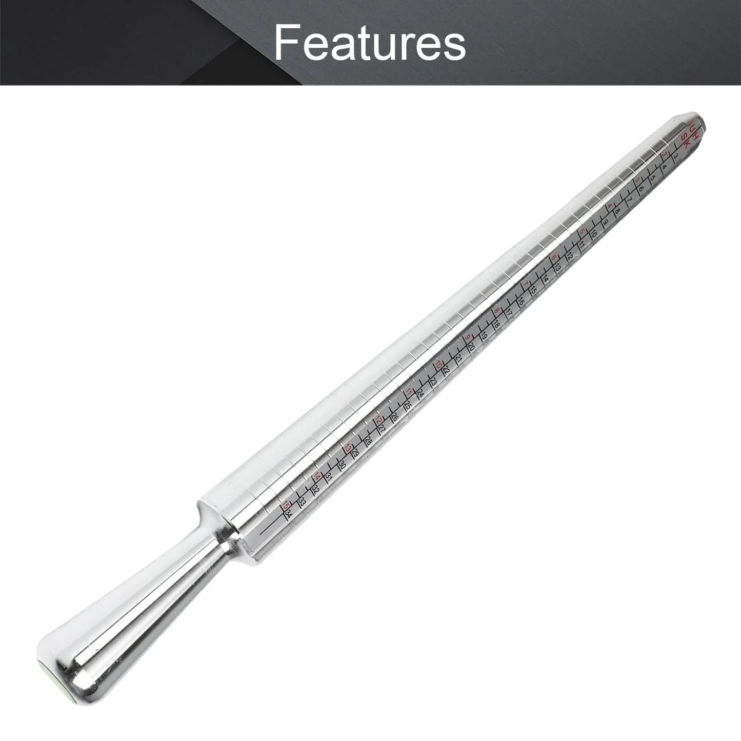 4 Scale Ring Sizer Gauge US/EU/HK/JP Aluminum Alloy Finger Measuring Tool for Jewelry Making Men and Women