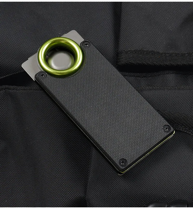 Outdoor Mini Pocket Knife Multifunctional Straight Knife Suction Card Mounted Keychain Pocket Knife Carrying Knife All Steel