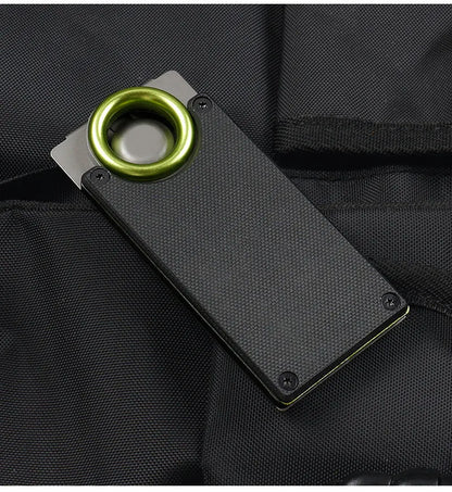 Outdoor Mini Pocket Knife Multifunctional Straight Knife Suction Card Mounted Keychain Pocket Knife Carrying Knife All Steel