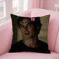 Damon Salvatore The Vampire Diaries Pillow Case Square Double-Sided Printing Short Plush Sofa Cushion Cover Bedroom