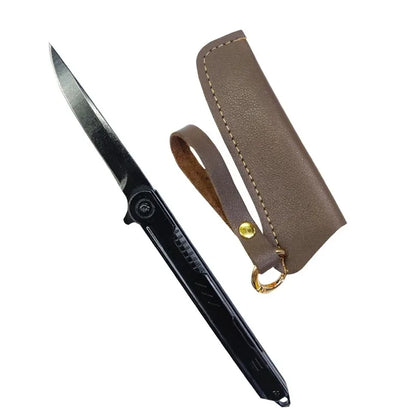 M390 Steel Feather Pattern Folding Knife Outdoor Camping Pocket Knife Portable Fruit Knife High Hardness Folding Knife