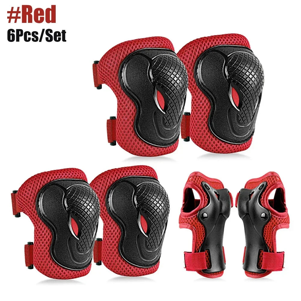 6Pcs/Set Kids/Youth Knee Pad Elbow Pads Guards Protective Gear Set for Roller Skates Cycling BMX Bike Skateboard Inline Skatings