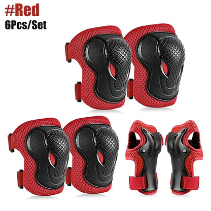 6Pcs/Set Kids/Youth Knee Pad Elbow Pads Guards Protective Gear Set for Roller Skates Cycling BMX Bike Skateboard Inline Skatings