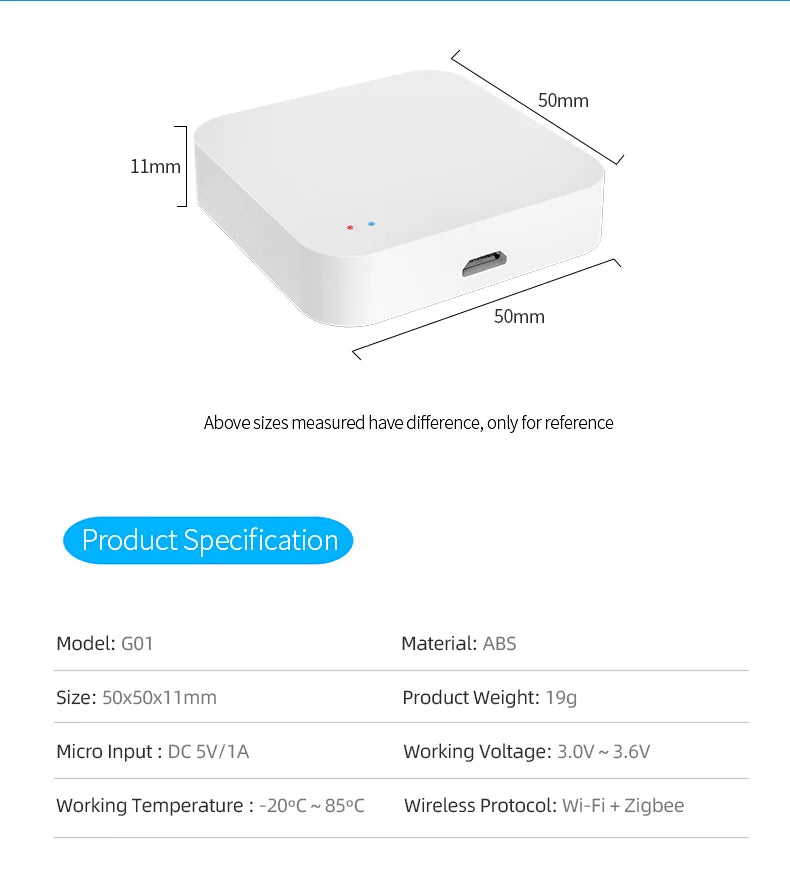 Tuya Zigbee Gateway Hub Smart Home Wireless Bridge SmartLife APP Remote Control Automation Device Works with Alexa Google Home