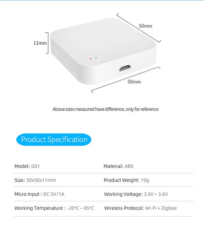 Tuya Zigbee Gateway Hub Smart Home Wireless Bridge SmartLife APP Remote Control Automation Device Works with Alexa Google Home