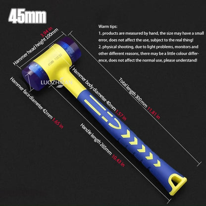 25-45mm Double-sided Rubber Mounting Hammer Detachable Hammerhead for Tile Flooring Door Window Crafts Jewelry Camping Hand Tool