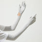 56.5CM Women Summer Ice Silk Sunscreen UV Protection Long Clamshell Gloves Elasticity Antiskid Quick Drying UPF 50+ Adjustable