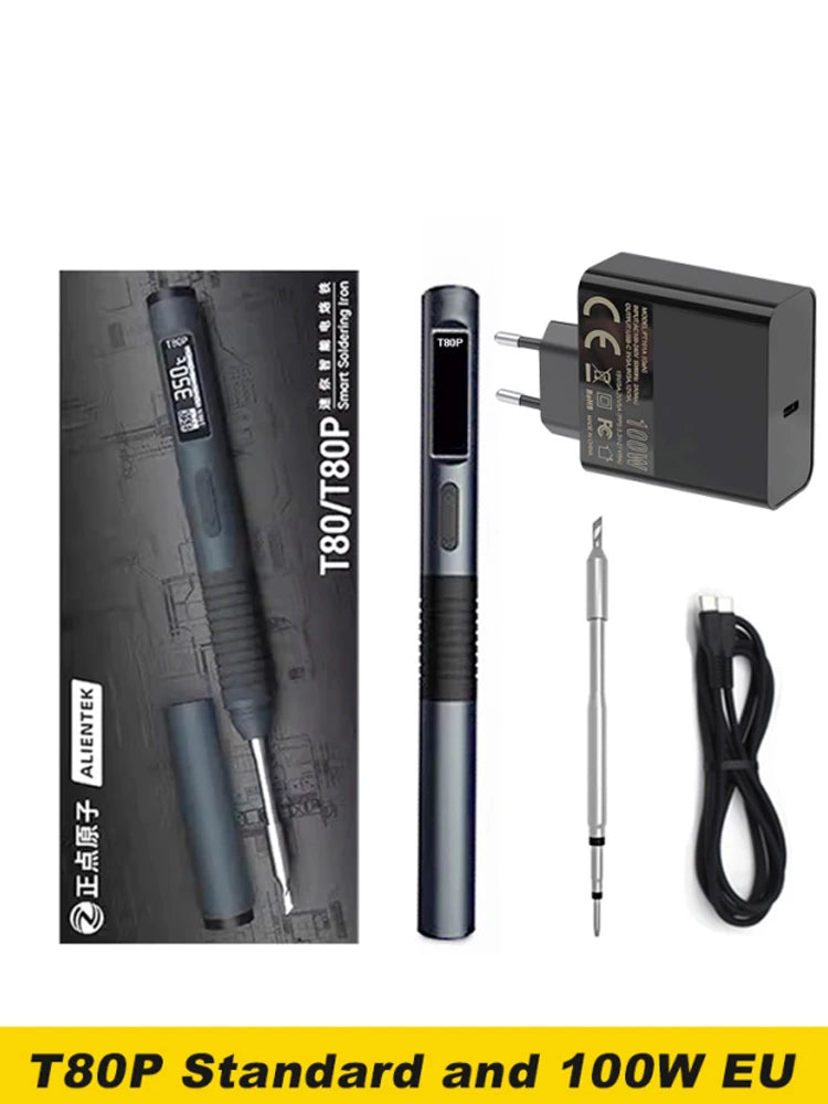 ALIENTEK T80P Soldering Iron Electric 100W Adjustable Digital Display Automatic Sleep PCB Precision Soldering Iron Repair Tool