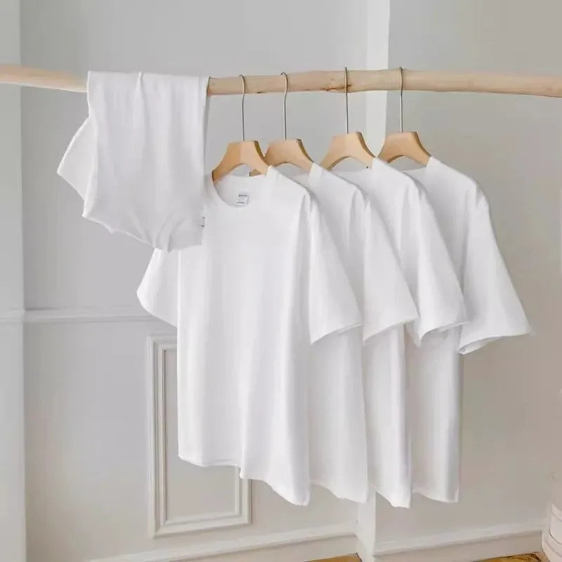 Summer Male Casual White T Shirt Minimalist Cheers Clinking Champagne Cups Print Soft Cotton Short Sleeve Celebration Top