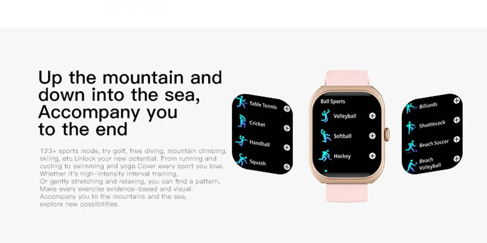 2025 New  Smart Watch Women Heart Rate Health Monitoring Voice Assistant BT Calling IP68 Waterproof Sports Smartwatch Men