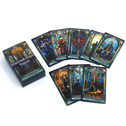 Tarot Cards Stained Glass Tarot Deck Divination and Insight Explore the Mystical World of Tarot Cards Oracle Card Board Game