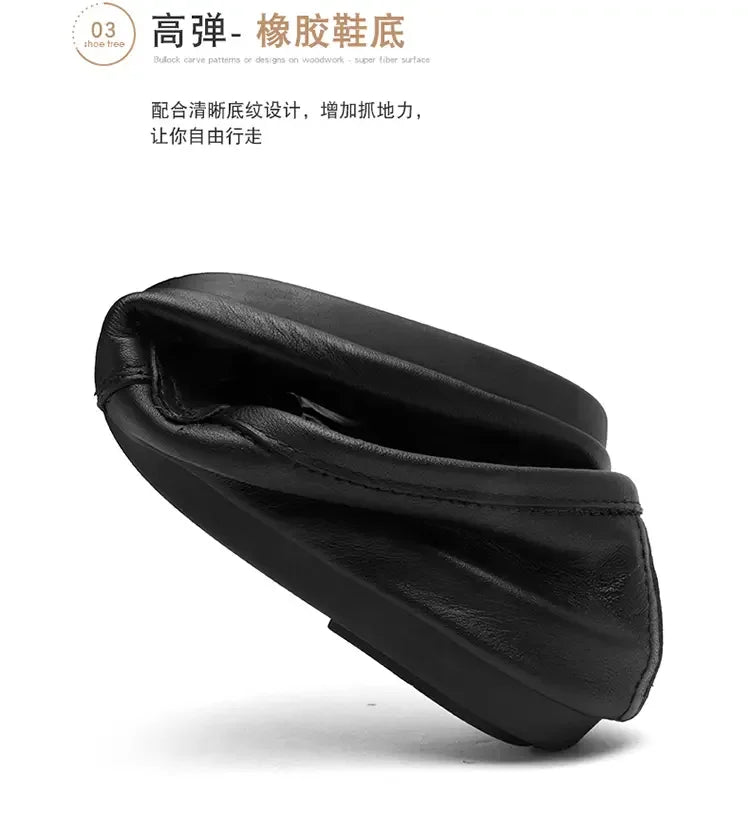 Breathable men's casual shoes in spring and summer leisure trend retro horse-bit buckle bean shoes fashion set foot pedal.