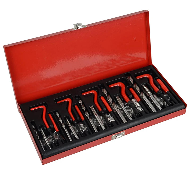 131 PCS Metric Thread Repair Tool Kit Helicoil Thread Repair Set for Engine M5 M6 M8 M10 M12 Internal Screw Holes