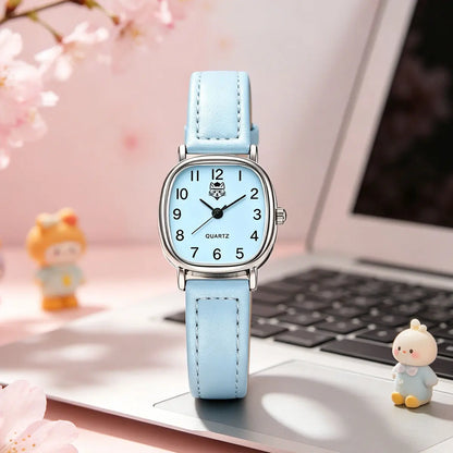 Korean version of the trendy ladies watch fashion small Arab quartz watch leather strap watch