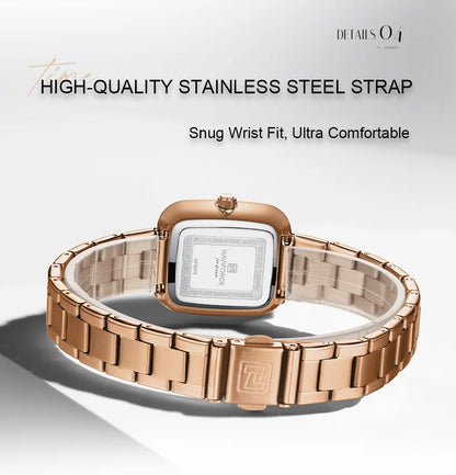NAVIFORCE Women Quartz Watch Retro Fashion 3ATM Waterproof Stainless Steel High Quality Durable Elegant Daily Ladies Wristwatch