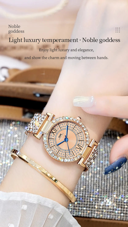 OPK 8618 Women Watch Simple Elegant Quartz Watch Waterproof Luminous Diamond Inlaid Watch For Women Box Gifts Original Reloj