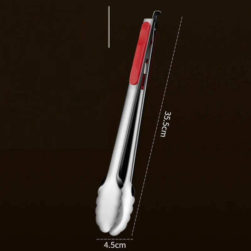 Stainless Steel Food Tongs Pastry Meat Barbecue Clip Anti-Scald Tongs Frying Fish Spatula Clip Bread Clip Household Kitchen Tool