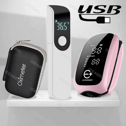 Rechargeable Medical Oximeter Strap Lanyard Fingertip Pulse Oximeter Blood Oxygen Saturation Monitor Digital LED Display Child