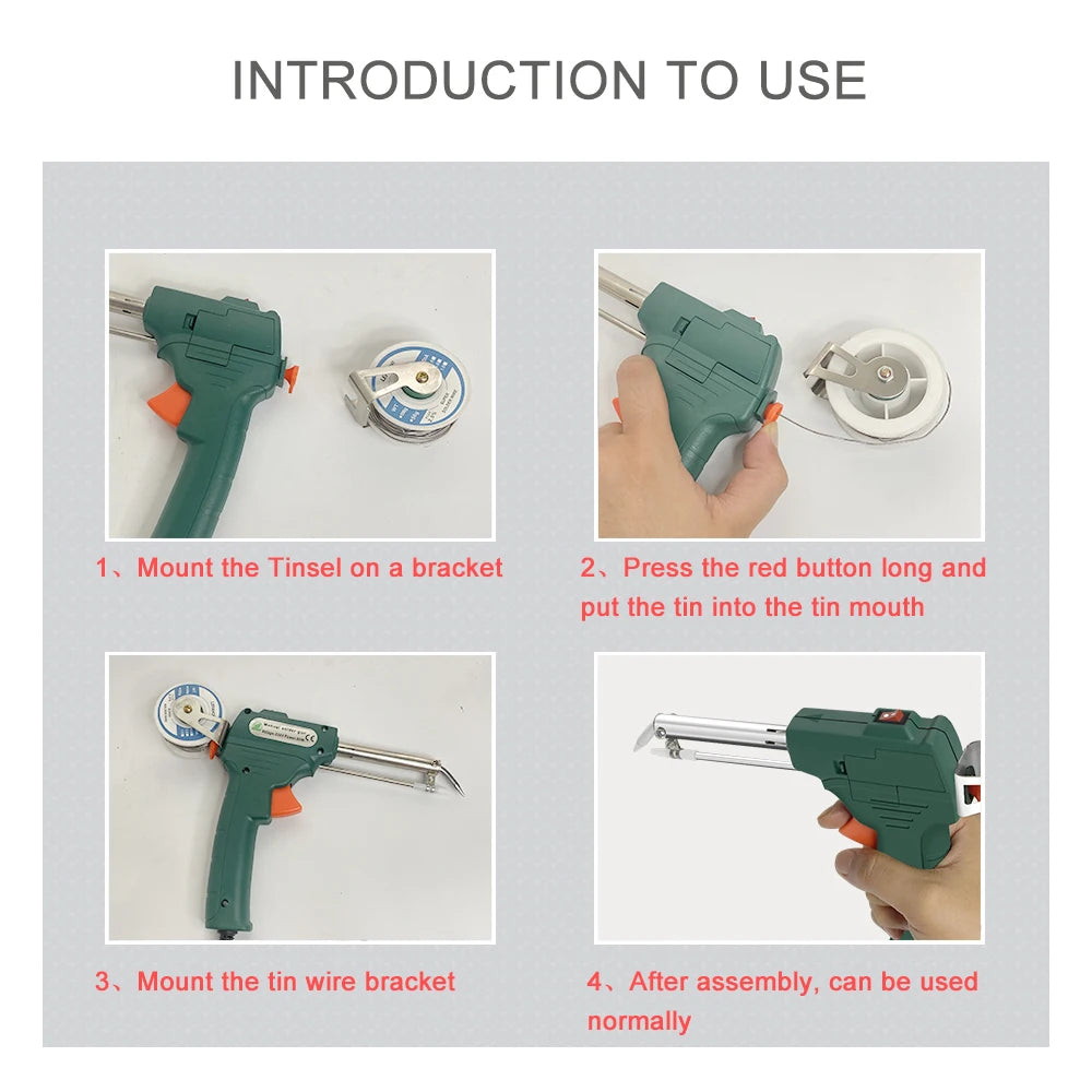 Electric Soldering Iron Gun Hand-held Internal Heating Soldering Iron Automatically Send Tin Gun Soldering Welding Repair Tool