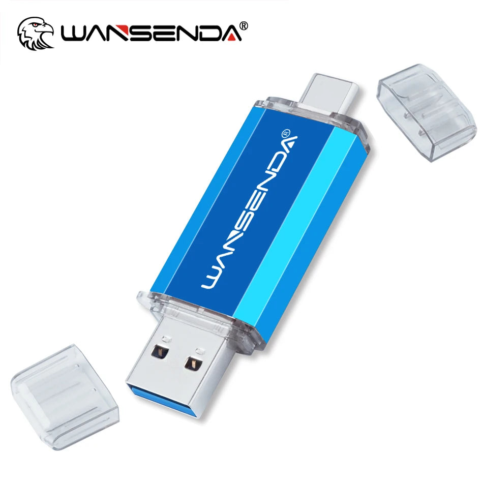 Hotsale WANSENDA USB Flash Drive Type C Pen Drive 512GB 256GB 128GB 64GB 32GB 16GB USB Stick 3.0 Pendrive for Type-C Device/PC