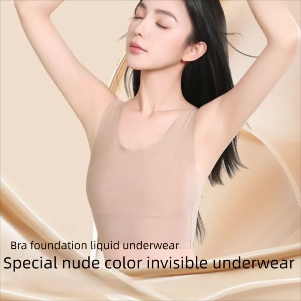 S/M/L/XL/XXL Chest Binding Underwear Ice Silk Material U Neck Design Liquid Foundation Bra Backless Style Soft Steel Ring